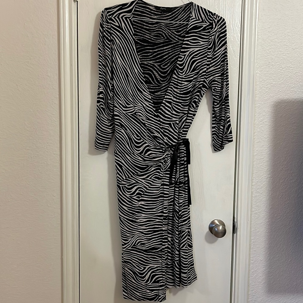 Zebra stripped wrap dress from Express